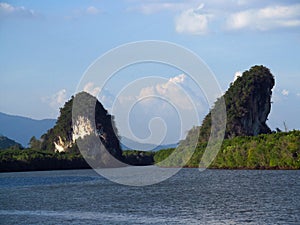 Krabi limestone rock formations gate, Thailand