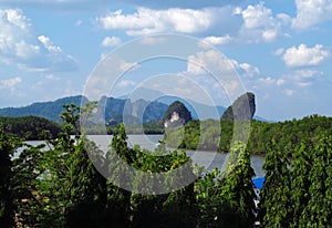 Krabi limestone rock formations gate, Thailand