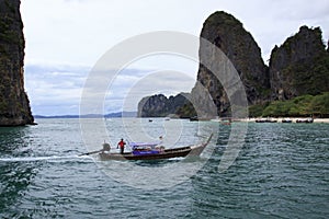 KRABI,THAILAND - APRIL16 , 2013: andaman sea boats taking group