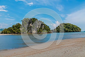 Krabi Ton Sai beach island in Thailand