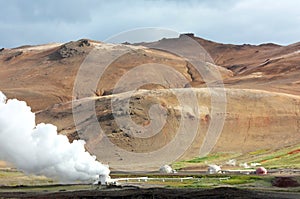 Krafla Geothermal power station in Iceland