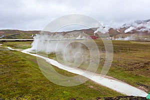 Krafla Geothermal Power station in North Iceland photo