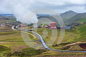 Krafla Geothermal Power station in North Iceland photo