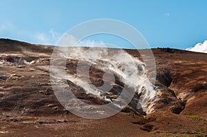 Krafla is a volcanic system with a diameter of approximately 20 kilometers situated in the region of MÃ½vatn, north of Iceland