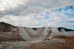 Krafla is a volcanic system with a diameter of approximately 20 kilometers situated in the region of MÃ½vatn, north of Iceland