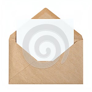 Kraft Envelope with Blank Notecard Mockup