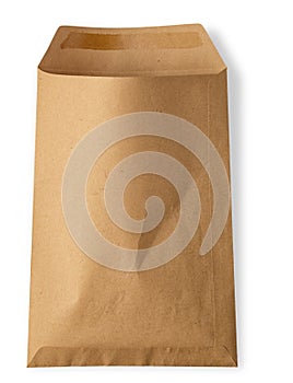 Kraft paper doypack pouch with zipper on white background eco-friendly packaging