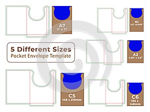 kraft Paper Pocket Envelope Dieline Template
