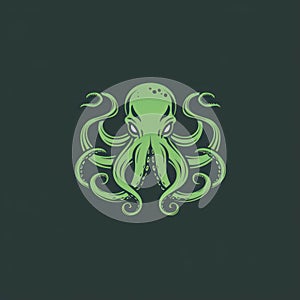 kraken head simple logo solid flat color