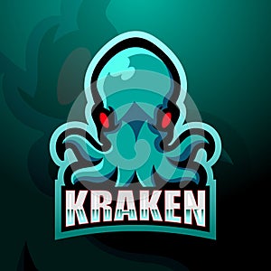 Kraken mascot esport logo design