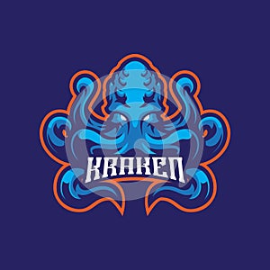 Kraken mascot logo design vector with modern illustration concept style for badge, emblem and t shirt printing. Kraken octopus