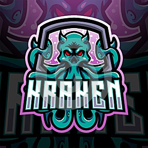 Kraken octopus esport mascot logo