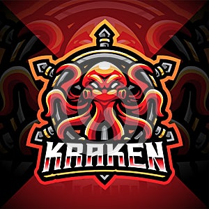 Kraken octopus esport mascot logo design