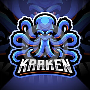 Kraken octopus esport mascot logo design