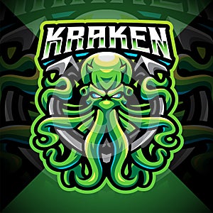 Kraken octopus esport mascot logo design photo