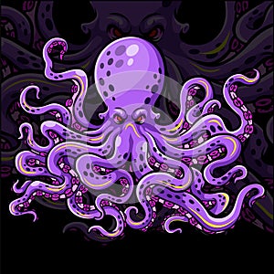 Kraken octopus mascot esport logo design. photo