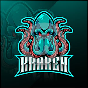 Kraken octopus sport mascot logo design