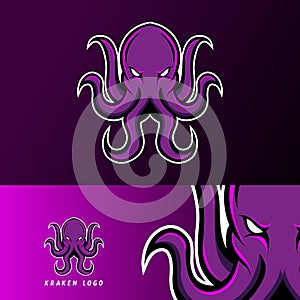 Kraken octopus squid mascot sport gaming esport logo template for squad team club