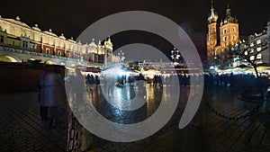 Krakow Christmas market timelapse