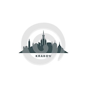 Krakow cityscape skyline vector logo