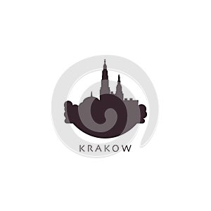 Krakow cityscape skyline vector logo