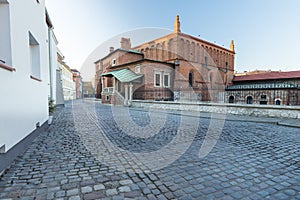 Krakow. The market of the old Jewish district of Kazimierz, Synagogue