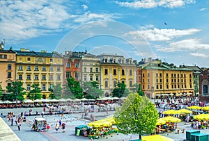 Cityscape of Krakow Market Square