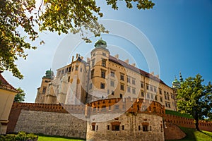 KRAKOW, POLAND: Beautiful landscape with the famous old complex of Wawel Royal Castle on a Sunny summer day in Krakow, Poland