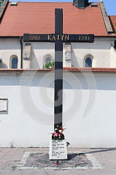 Krakow, Poland. The cross in memory of Katyn execution