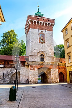 Krakow, Poland Florian`s gate, street Florianska photo