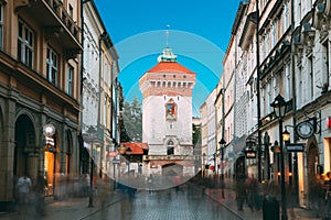 Krakow, Poland. Florianska Gate Krakow, the Medieval Florianska photo