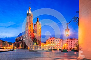 Krakow, Poland - Gothic beauty and historic charm shine at Cracovia\'s night scene