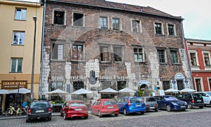 Hamsa at Szeroka street and square, Kazimierz, Jewish Quarter, Krakow, Poland