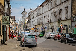 JÃÂ³zefa Street in the Jewish Quarter, Kazimierz, Krakow, Poland