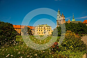 KRAKOW, POLAND: Lots of tourists visiting famous historical complex of Wawel Royal Castle and Cathedral in Krakow