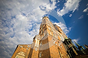 Krakow, Poland - Old city center,Krakow Market Square,historic c