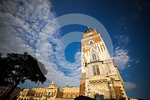 Krakow, Poland - Old city center,Krakow Market Square,historic c