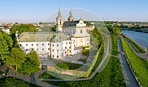 Skalka church, monastery and Vistula River in Krakow, Poland photo