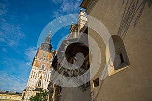 Krakow, Poland: Town Hall Tower at Main Market Square in the Old Town