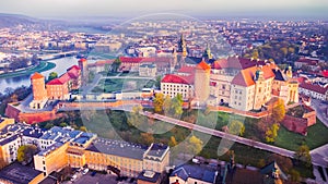 Krakow, Poland - Wawel Castle aerial view, Cracovia photo