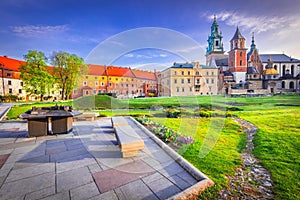 Krakow, Poland. The Saint Wenceslaus Cathedral on Wawel Hill, medieval historical Cracovia photo