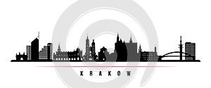 Krakow skyline horizontal banner.