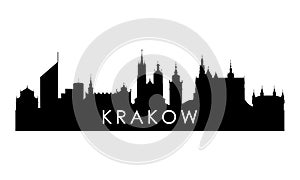 Krakow skyline silhouette. photo