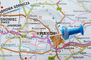 KrakÃÂ³w on map