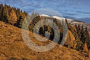 Kralova Hola from Helpa, Slovakia, sunset scene