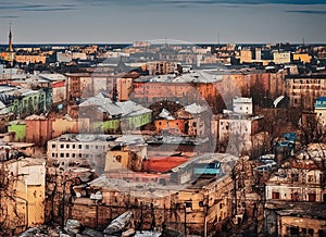Kramatorsk, Donetsk, Ukraine. Fictional Gritty Places Art. photo