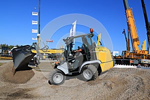 Kramer Allrad 350 Wheel Loader Unloads Gravel