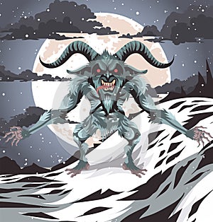 krampus beast in the snow