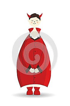Krampus. Character of Norse mythology. St. Nicolas day. Little imp isolated on a white background. Vector illustration