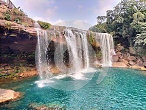 Krang Shuri Waterfalls - Majestic Cascade Amidst Pristine Natural Surroundings in Meghalaya, India